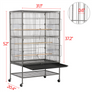 Pawscoo 52-inch Wrought Iron Standing Large Flight Bird Cage - Pawscoo