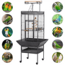 Pawscoo 61-inch Rolling Wrought Iron Large Bird Cages - Pawscoo