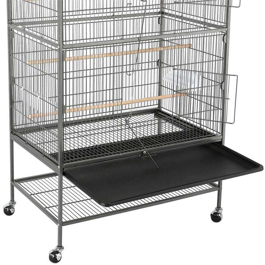Pawscoo 52-inch Wrought Iron Standing Large Flight Bird Cage - Pawscoo