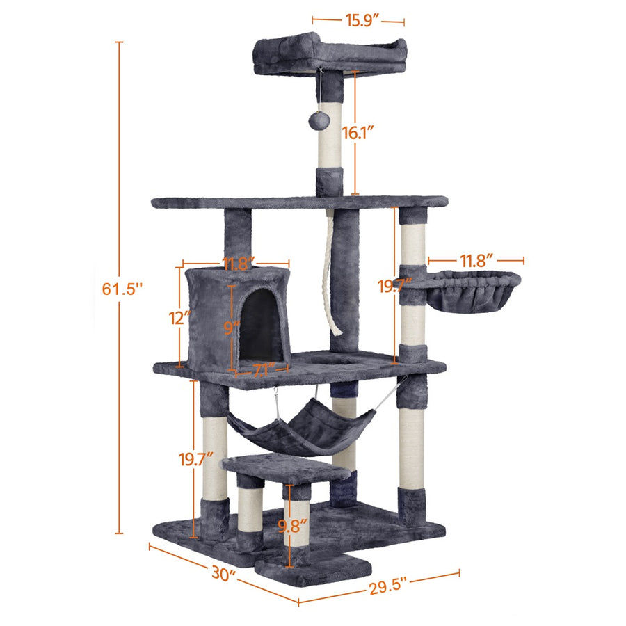 Pawscoo Large Cat Tree Condo 61.5 inch