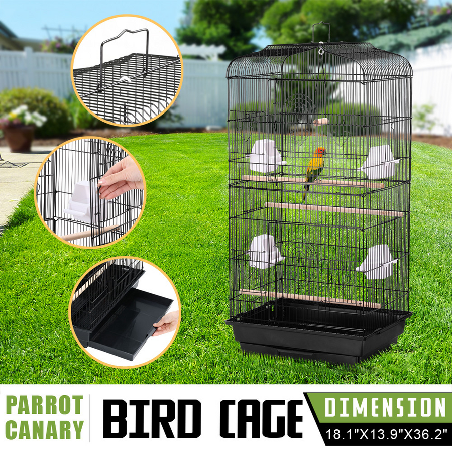 Pawscoo 36-inch Portable Hanging Medium Flight Bird Cage - Pawscoo